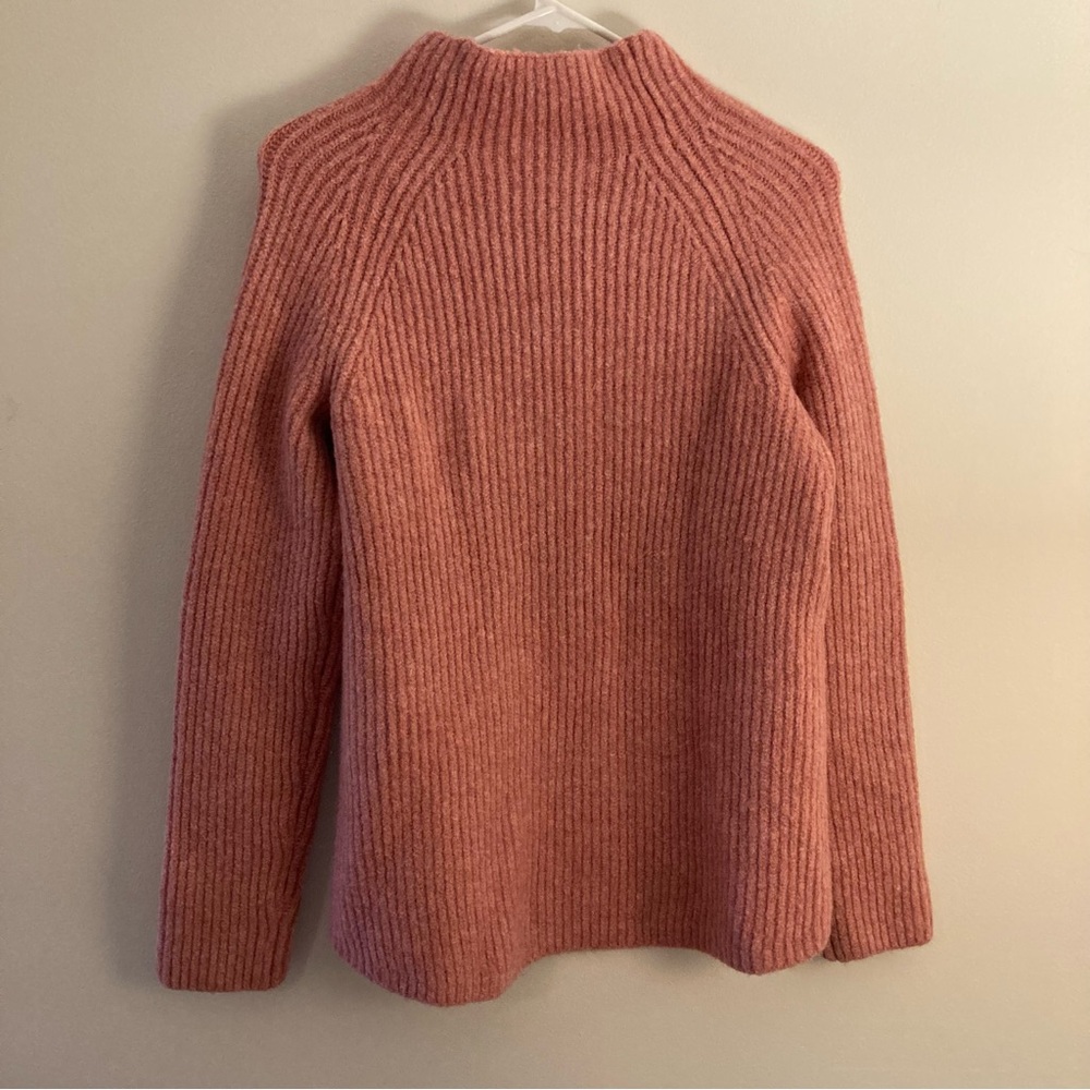 Madewell Dusty Rose Ribbed Mockneck Sweater - Picture 2 of 6